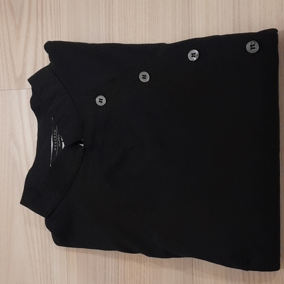 MAX MARA WEEKEND Black Cotton Lycra Button High Collar Office Long Sleeve Shirt - Picture 8 of 9